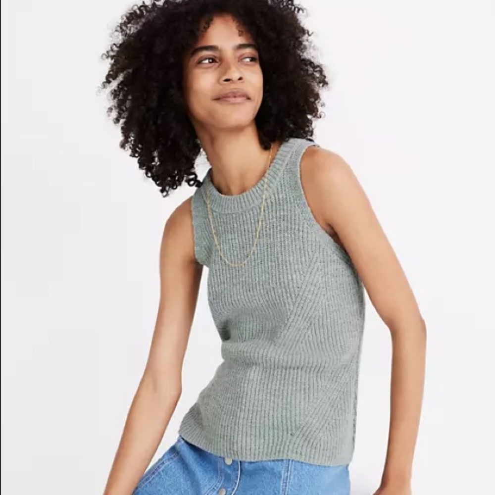 Madewell sweater tank teal